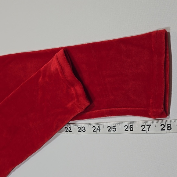 Red Velour Leggings - Picture 12 of 13